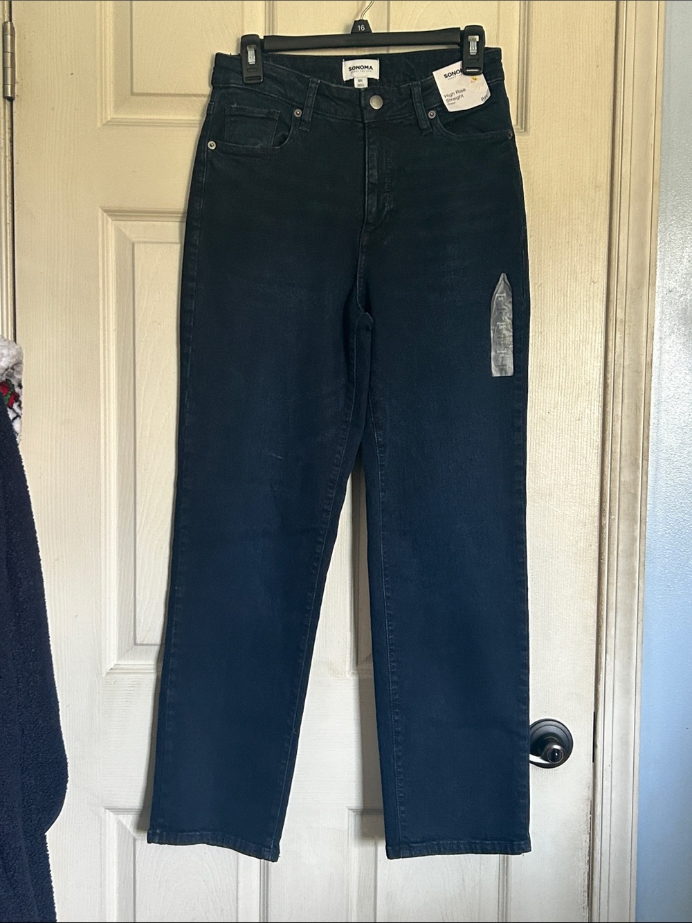 NWT Sonoma rinse wash high rise straight leg jeans size 8 regular